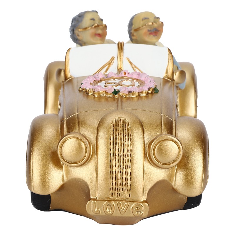 Old Couple Resin Grandma and Grandpa Car Model Saving Pot