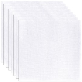 Caydo 10 x 10 Inch Aida Cloth, 8 Pieces 14 Count White Cross Stitch Cloth for Embroidery Projects and Handmade Needlework