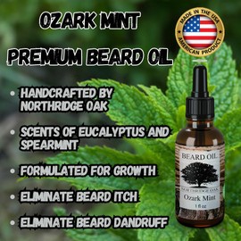 Northridge Oak Beard Oil - Ozark Mint - 1 fl oz - 100% Natural Beard Oil