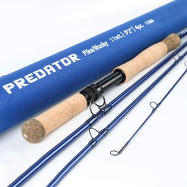 M MAXIMUMCATCH Maxcatch Predator Big Game and Saltwater Fly Fishing Rod: 7'11''/9'/9'2''/10', 4-Piece, 8/9/10/11/12 Weight
