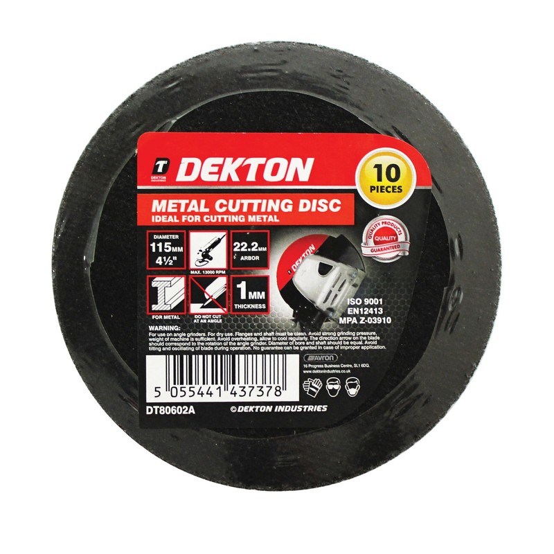 Dekton 10 Pc 115mm Cutting Disc Metal Ultra Thin Flat-Discs