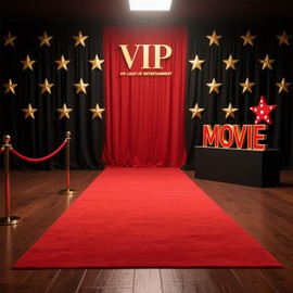 Thick 3x15Ft Red Carpet Runner for Party, Non-Slip TPR Backing Aisle Runway Rug Felt for Indoor&Outdoor,Occasions,Graduation,Birthdays & Special Events Decorations,Long Term use