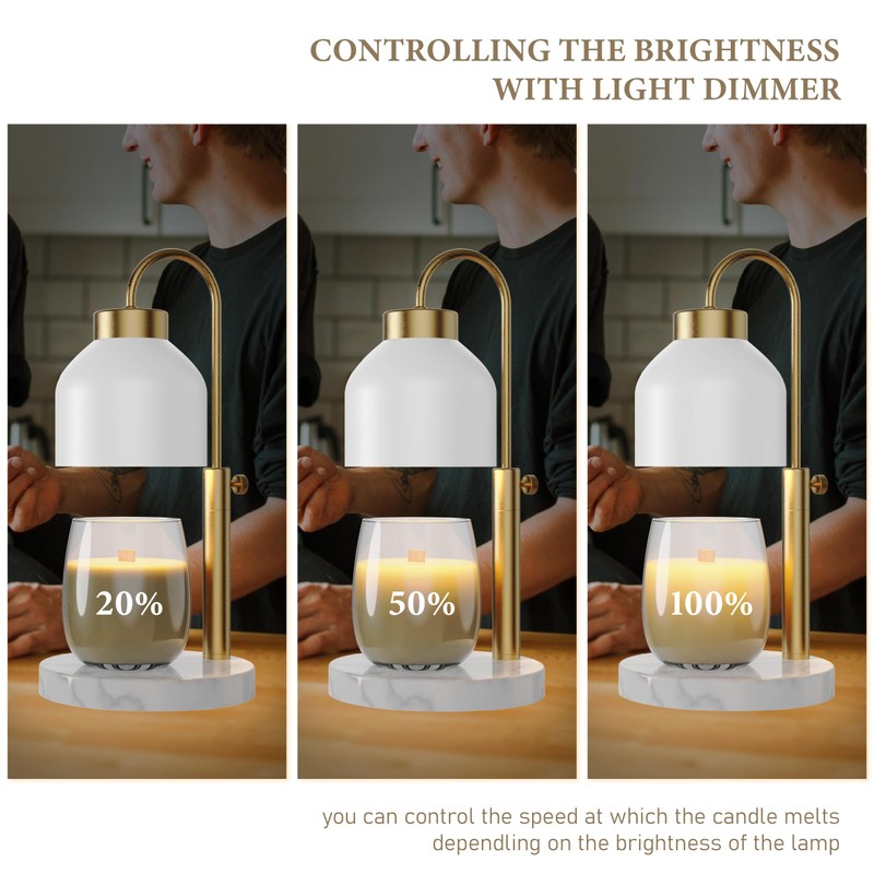 Candle Warmer Lamp, with 2 Bulbs,Timer & Dimmer,Compatible with Large