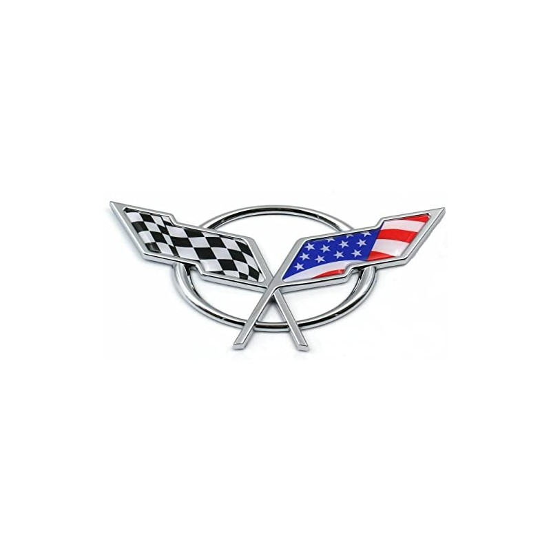 Rear Deck Lid Cross Flags Emblem Car Badge Nameplate Replacement