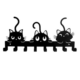 Framendino, Cat Key Holder Metal 8 Hooks Doorway Organizer for Wall Living Room Bedroom Housewarming Gifts