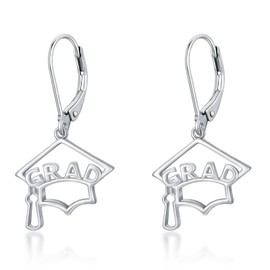 Flpruy Graduation Cap Earrings 2024 Sterling Silver Graduation Earrings for Women College Graduation Jewelry Gifts for Her Women
