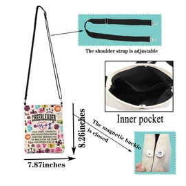 JYTAPP Cheerleader Crossbody Bag Inspirational Cheer Gift Cheer Dance Bag Cheer Team Gifts Cheerleader Cheerleading Gift (beige)