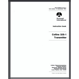 rockwell Collins 32S-1 transmitter 1961 instruction book 45 pages comb bound gloss cover