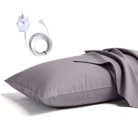 RIQINXIN Grounding Pillowcase Silver Conductive Grounding Mat Grounding Sheet 50x75cm Native Cotton Earthing Mat for Better Sleep Healthy Gray