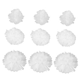 STOBAZA 18pcs Tissue Pom Poms 6/8/10 Inch Decorative Hanging Flower Balls DIY Paper Craft Flowers for Wedding Birthday Party Baby Shower Wall Decors White