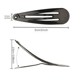 40 Pieces Snap Hair Clips for Women, Hair Barrettes 2 Inch Metal Black Hair Clip for Girls Kids Teens Hair Accessories