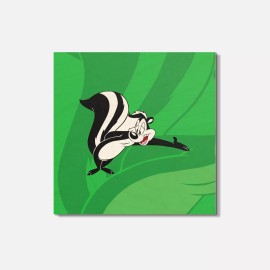 Unbranded Pepe Le Pew Cartoon 4'' X 4'' Square Wooden Coaster