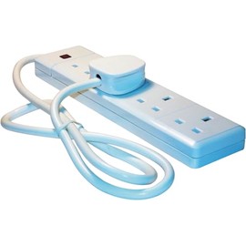 Neon Extension Lead Nylon 3PIn Plug, 4Gang, 1M, 13AMP, 240V Pack Qty 1