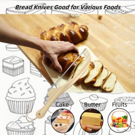 Bread Saw Slicer,Wooden Bread Knife for Homemade Bread,15" Sourdough Bread Bow Knife,Stainless Steel Serrated Bread Cutter for Bagels, Baguettes and More