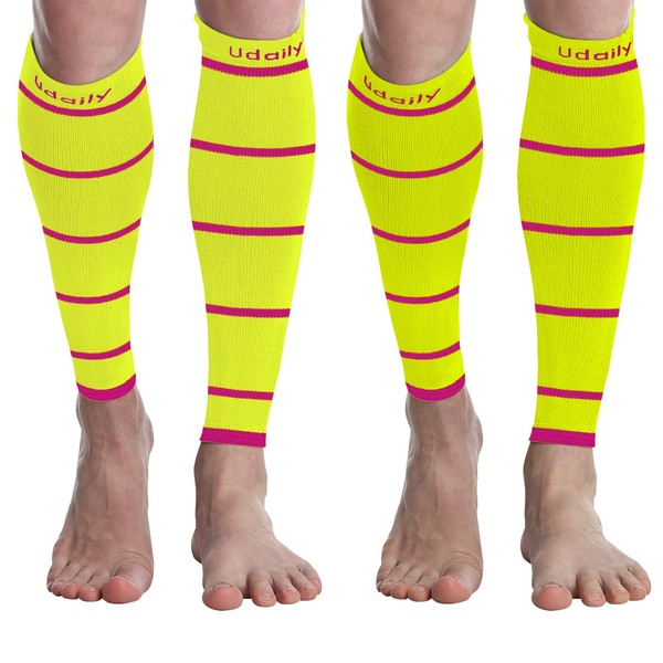 Udaily Calf Compression Sleeves for Men & Women (20-30mmhg) - Calf Support Leg Compression Socks for Shin Splint & Calf Pain Relief