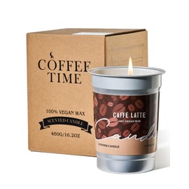 M&SENSE Coffee Candles Latte Scented, Soy Wax 16.2oz 100 Hours Long Lasting Clean Burn, Stress Relief Aromatherapy Gifts for Coffee Lovers, Cozy Winter Holiday Home Decor