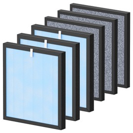 HSP001 Replacement Filter Compatible with HATHASPACE HSP001 Smart Air Purifiers, 4 Stages Filtration with H13 True HEPA and Activated Carbon Pre-Filter, 3 Pack