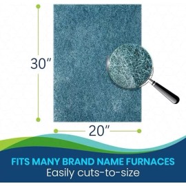 CoreCarbon 20x30x1 Cut To Fit Furnace/Air Conditioner Washable Poly Filter Media