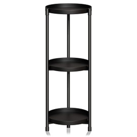 SYQ 3 Tier Plant Stand Indoor Outdoor - 34'' Extra-Tall Metal Plant Stands for Potted Plants Multiple Tiered Plant Shelf Vertical Black Iron Planter Rack Large Flower Pot Holder Table for Patio Corner