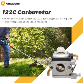 Amazeful 122C Carburetor Tune Up Kits for Husqvarna 122C 122LD 122LDX 122LK Edger Gas String Line Trimmer Replaces 581734301 574386701