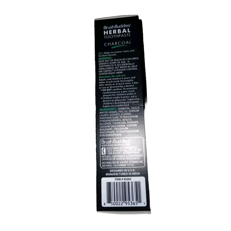 Brush Buddies Herbal Charcoal Toothpaste Cool Mint 3.5 oz (99