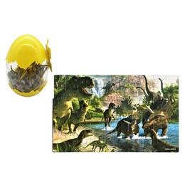 Jigsaw Puzzle Dinosaur Capsule Case 60 Pieces (Yellow)