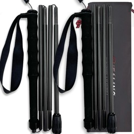 HEALING トレッキングポール 折畳み 【超軽量110/120/130G】カーボン 登山 ポール 5節 2本セット110/120/130cm ハイキングポール 滑り止め コンパクト 遠足 登山用品 徒歩 キャップ 吸湿発散性に 収納バッグ付 男女兼用 (120cm)