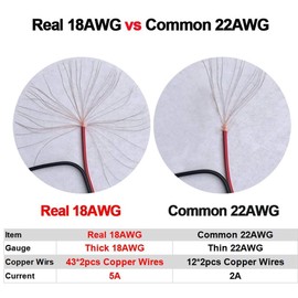 DC Power Pigtail Cable, 10 Pairs CCTV Security Camera DC Power Pigtail Male & Female Cable with 2.1mm x 5.5mm Plugs (10 Pairs, Male & Female)