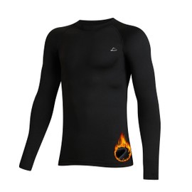 Willit Youth Boys' Compression Thermal Shirts Fleece Baselayer Long Sleeve Girls' Kids Football Soccer Undershirts Black XS