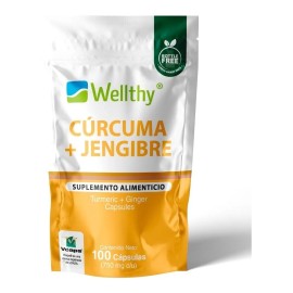 Wellthy Cúrcuma Y Jengibre 100 Cápsulas Sabor Neutro