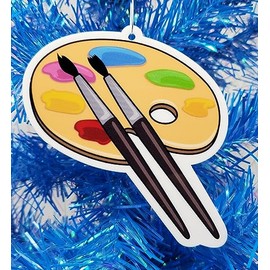 Generic Artist Art Themed Paint Palette Christmas Ornament (A131)