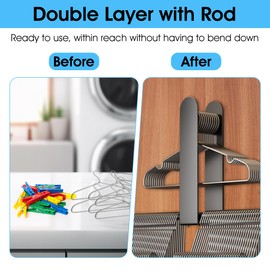 NPFVKSA Hanger Stacker，Hanger Storage，Stacker For Closet Laundry Room，Hangers Organizer， Hanger Storage Rack Holder For Washing Machine Closet Laundry Room Organization (dark grey)