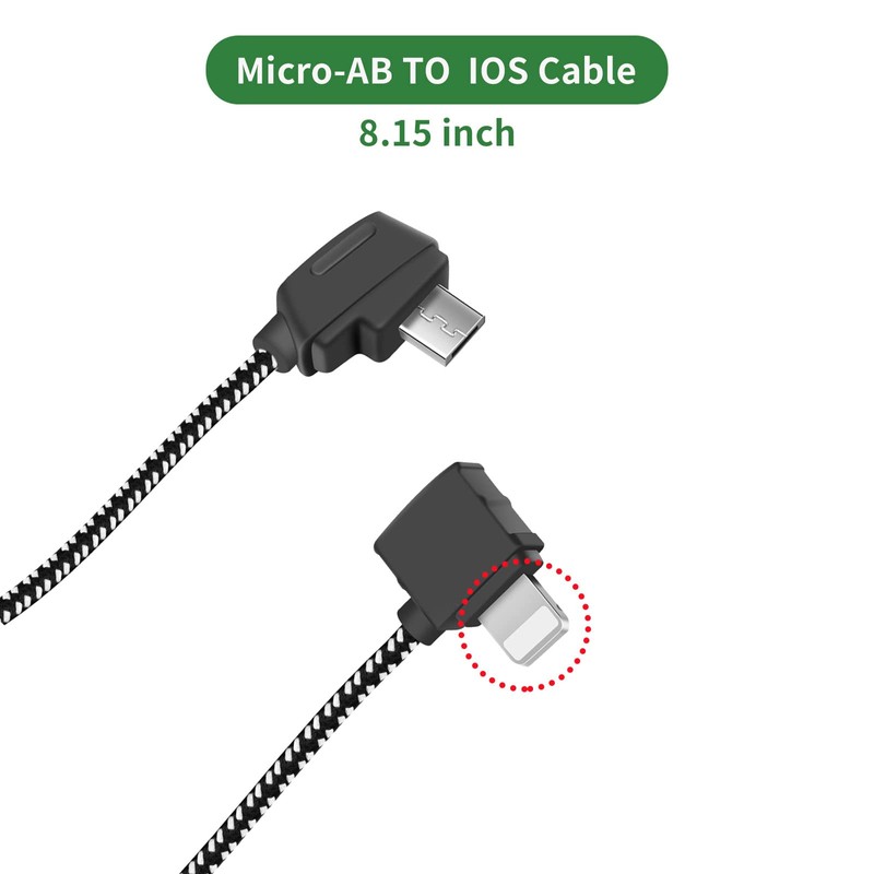 LYONGTECH 8.15 Inch Micro-AB to iOS Remote Controller Cable for