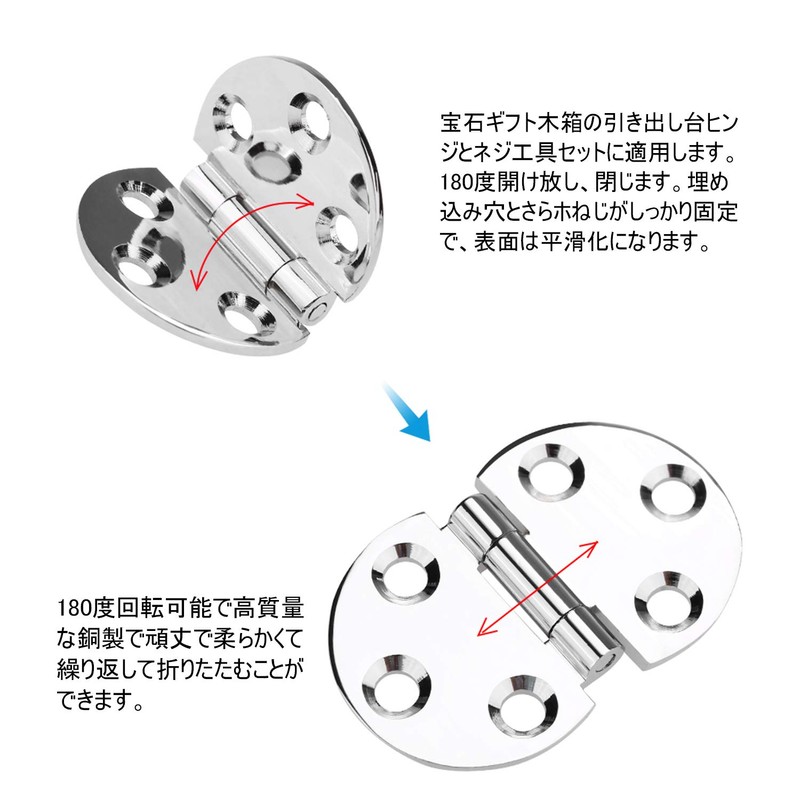 GLOGLOW 2PCS Door Hinges 180 Degree Copper Hinges Door Hinges