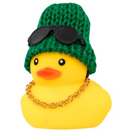 wonuu Rubber Duck Car Ornaments Yellow Duck Car Dashboard Decorations with Propeller Helmet for Christmas Decor and Home Decorations for Adults (U-Green)