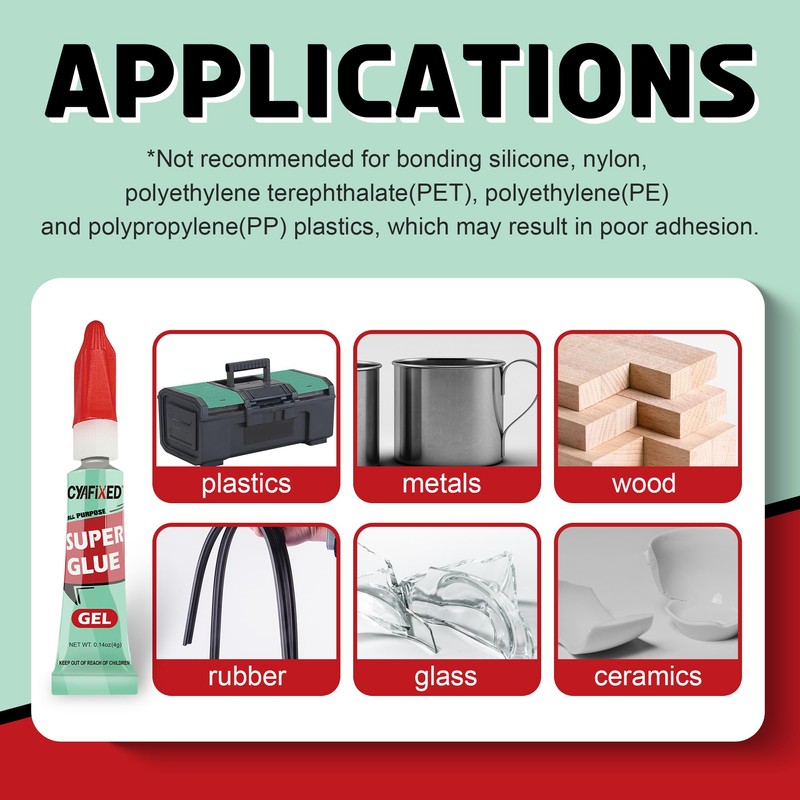 Super Glue Gel Clear for Wood Plastic Metal, Instant Superglue