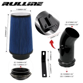 RULLINE 4" Air Intake System Air Intake Pipe with Oiled Filter Compatible with Ford F250 F350 F450 6.7L Powerstroke Diesel 2011-2016
