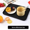 2‑Pack Black Non‑Slip Rectangular Plastic Food Serving Trays 12.2×8.9in
