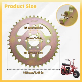 40T High Speed Rear Sprocket #40/41/420 Fit for Coleman CT100U CC100X, Mega Moto MMB80 105, Baja Doodle Bug DB30, Motovox MBX10 Mini Bike Parts（6 Hole）