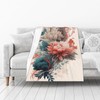 Floral Flannel Blanket, Small 30"x40" Size, Soft and Vibrant Throw