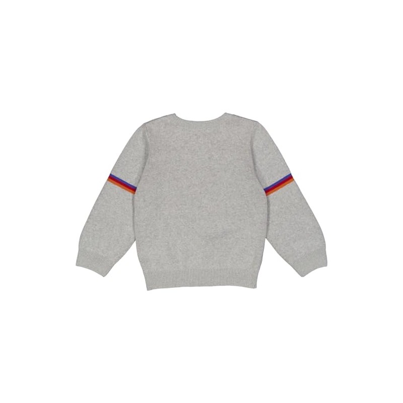 Fred's World by Green Cotton Knit Jacquard Sweater, grey melange