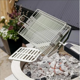 Breeo Rotisserie Flat Basket - Rotisserie Grill Accessory for Chicken, Turkey, BBQ, Kabobs - Live Fire Cooking Accessories - Flat Basket Accessory Only