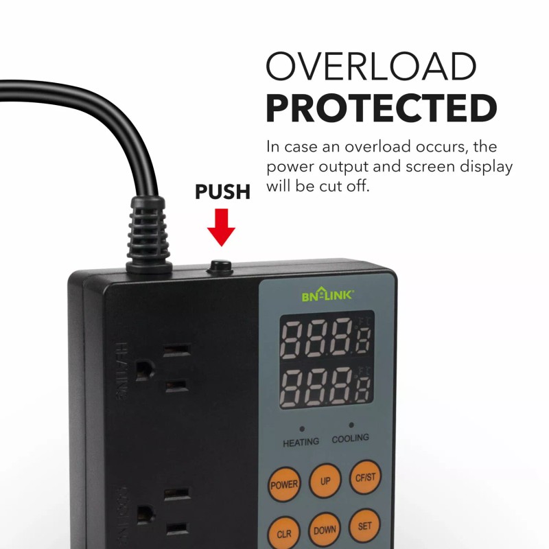 BN-LINK Digital Heating and Cooling Professional Thermostat Controller -40-176°F