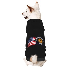 Flag of El Paso Texas and America Dog Sweater Winter Pet Dog Hoodie Sweatshirts Warm Soft Dog Clothes X-Large