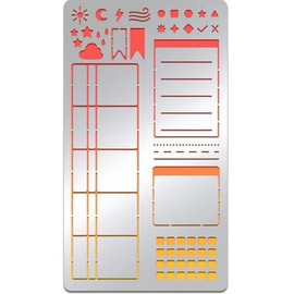 Multiple Grids Reusable Metal Journal Planning Stencils Stainless Steel Stencils for Painting Notebook Diary Painting On Wood Floor Wall Furnitur Engraving Bookmark Crafts DIY Art