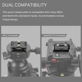 Tilta ARCA Manfrotto Dual Quick Release Plate Connection Compatible with Manfrotto Tripod and Receivers - Black TA-DQRP-B
