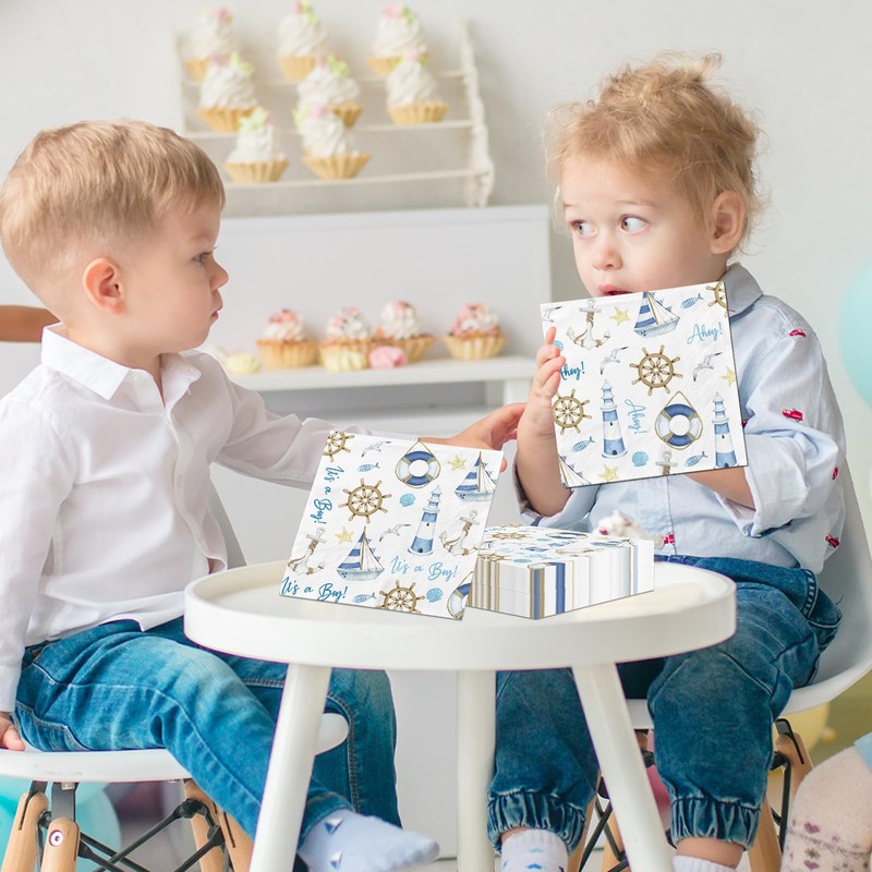 Ahoy birthday napkin