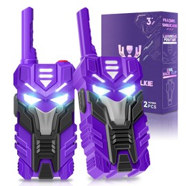 Purple Doomlord Walkie Talkies for Kids 2 Pack Transform Robot - 2500 FT Range, Cool Eyes Lighting, Birthday Gifts for 3-12 Year Olds, Outdoor Camping Toys for Toddlers & Boys Girls