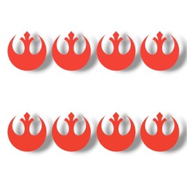 Rebel Alliance 1 x1 Die-Cut Vinyl Decal Sticker Set, 8 Pack, for Cars, Laptops, Bottles, Phones (Red)