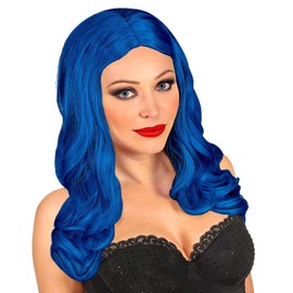 Widmann 09812 – Roxy Wig Blue Every Night Party Fashion, Carnival, Theme Party